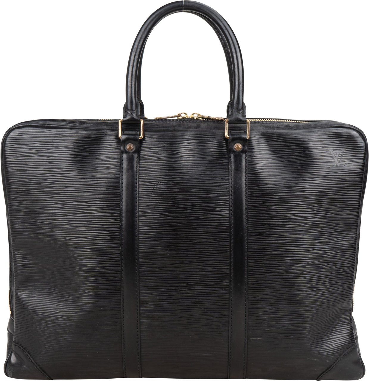 Louis Vuitton Louis Vuitton Noir Epi Leather Porte Documents Business Handbag Zwart