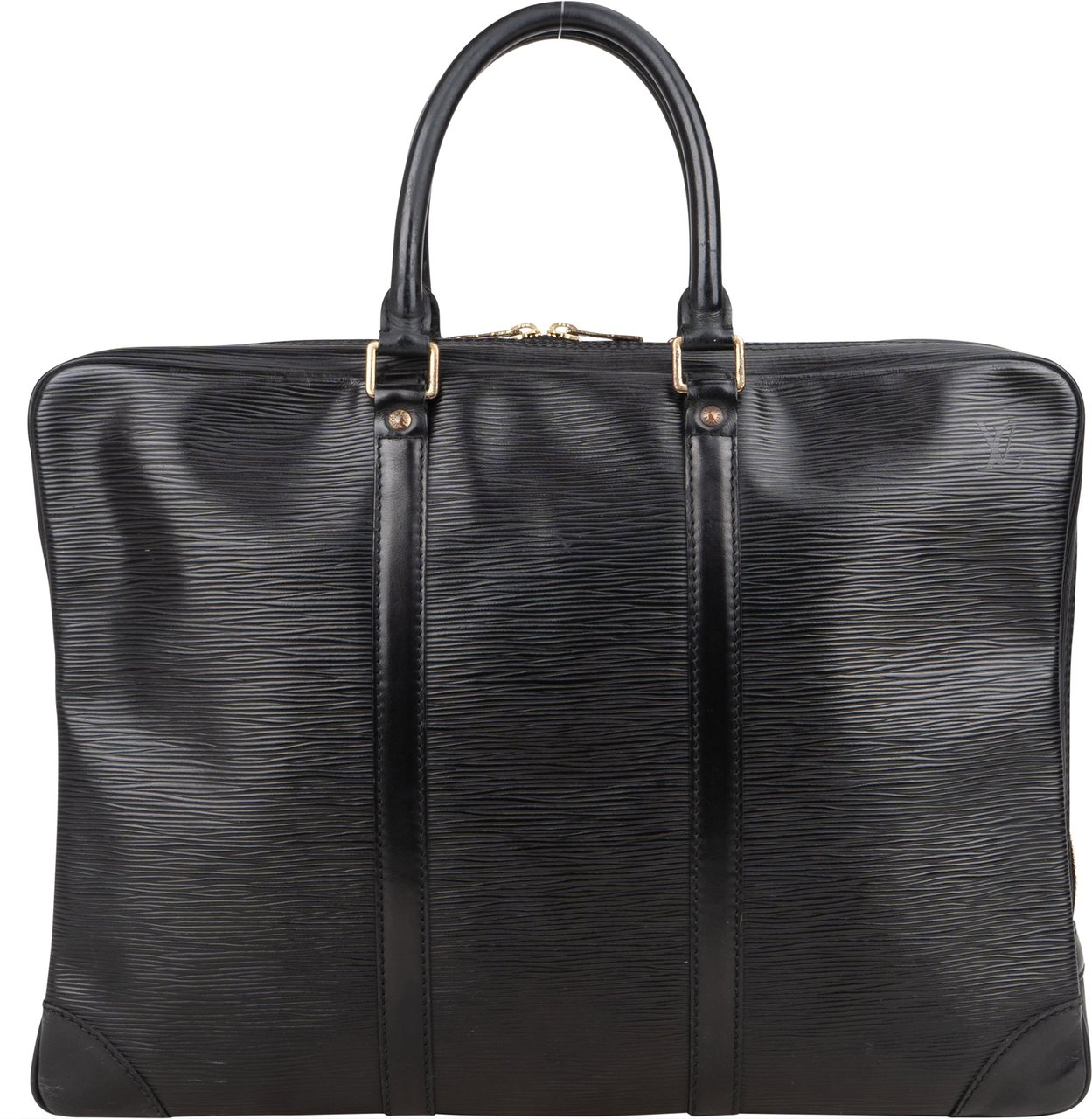 Louis Vuitton Louis Vuitton Noir Epi Leather Porte Documents Business Handbag Zwart