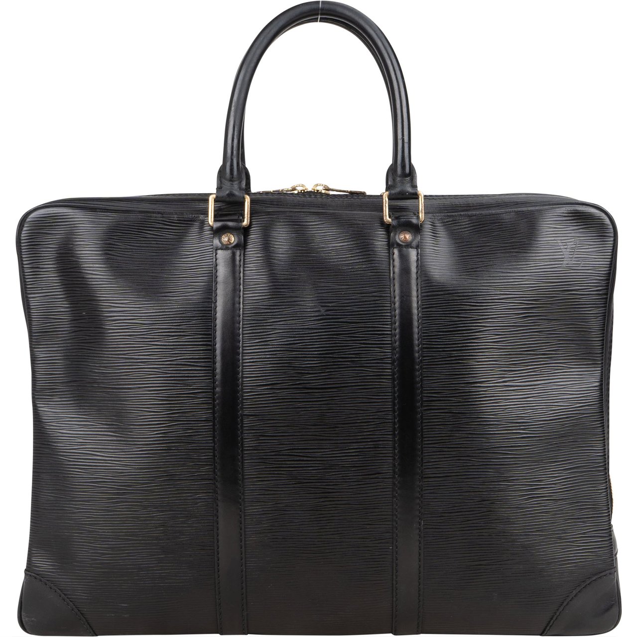 Louis Vuitton Louis Vuitton Noir Epi Leather Porte Documents Business Handbag Zwart