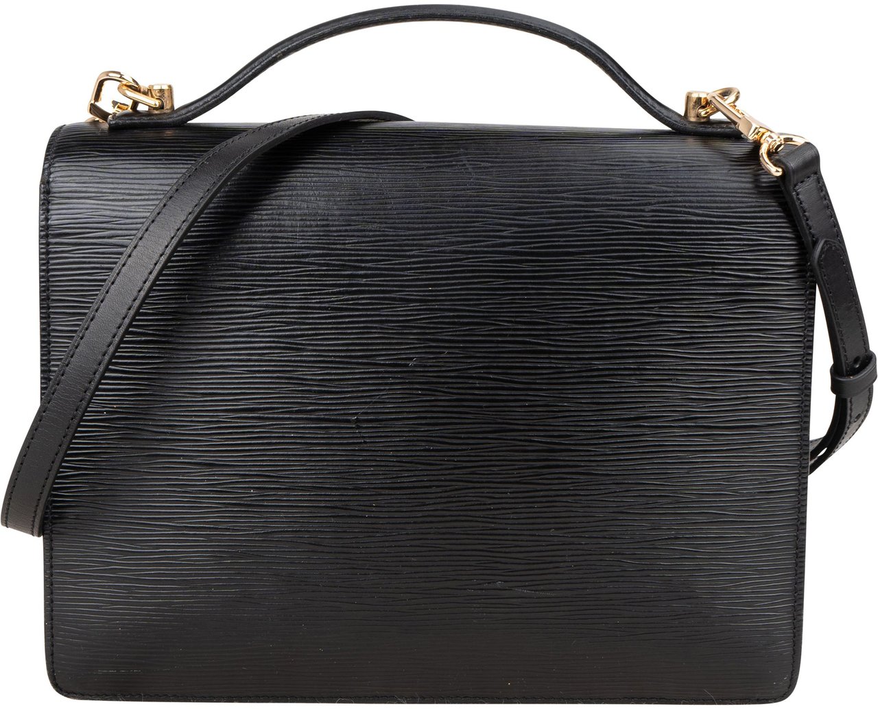 Louis Vuitton Louis Vuitton Noir Epi Leather Monceau Handbag Zwart
