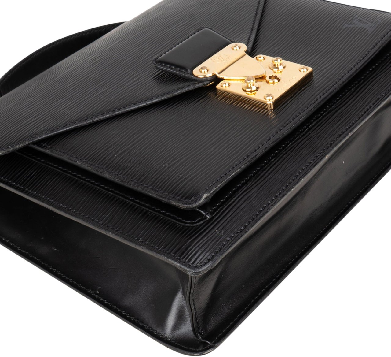 Louis Vuitton Louis Vuitton Noir Epi Leather Monceau Handbag Zwart