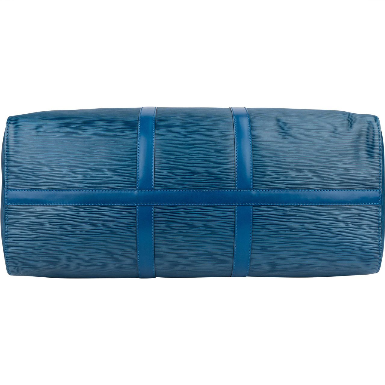 Louis Vuitton Louis Vuitton Bleu Epi Leather Keepall 50 Blauw
