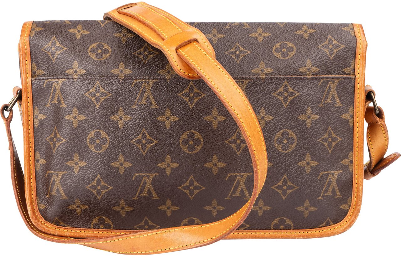 Louis Vuitton Canvas Monogram Gibeciere PM Crossbody Bag Bruin