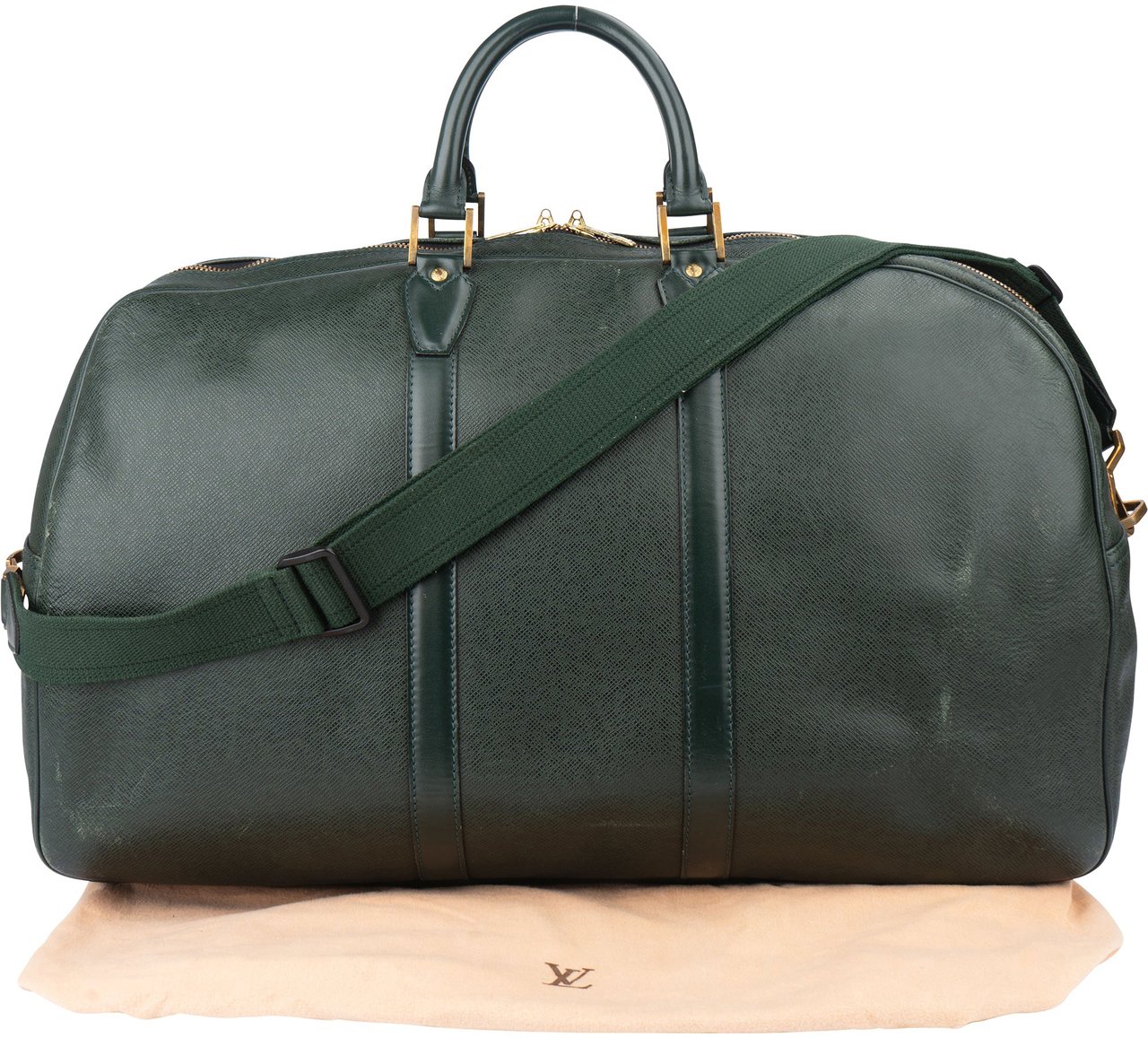 Louis Vuitton Louis Vuitton Green Taiga Leather Kendall Travel Bag Groen