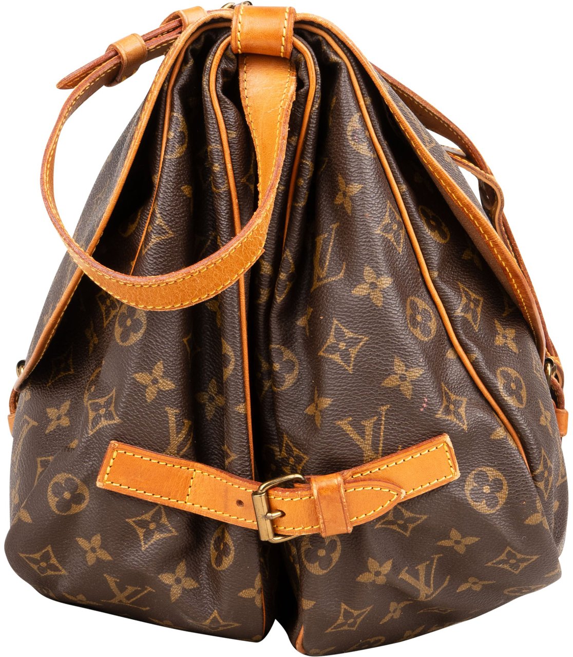Louis Vuitton Louis Vuitton Canvas Monogram Saumur 35 Crossbody Bag Bruin