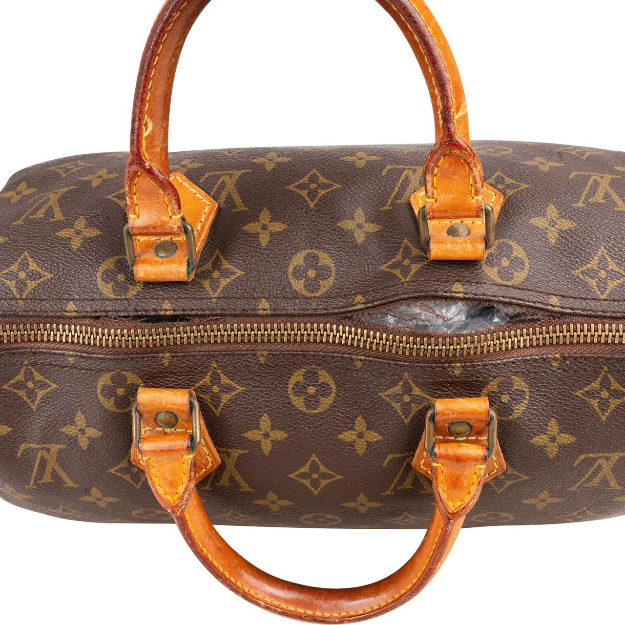 Louis Vuitton Louis Vuitton Canvas Monogram Speedy 30 Handbag Bruin