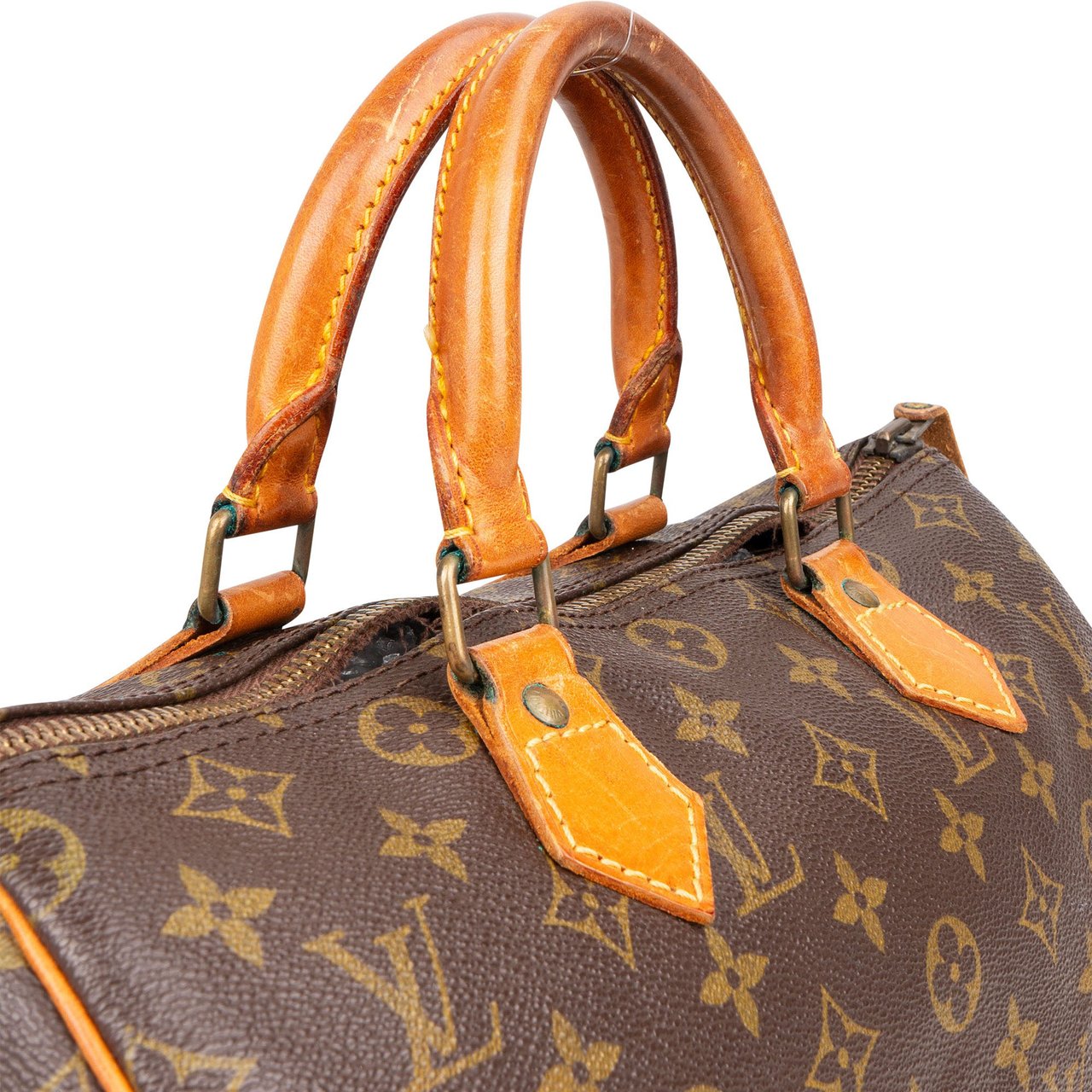 Louis Vuitton Louis Vuitton Canvas Monogram Speedy 30 Handbag Bruin