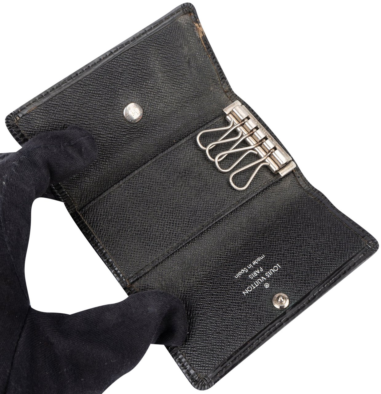 Louis Vuitton Louis Vuitton Noir Epi Leather Keyholder Zwart