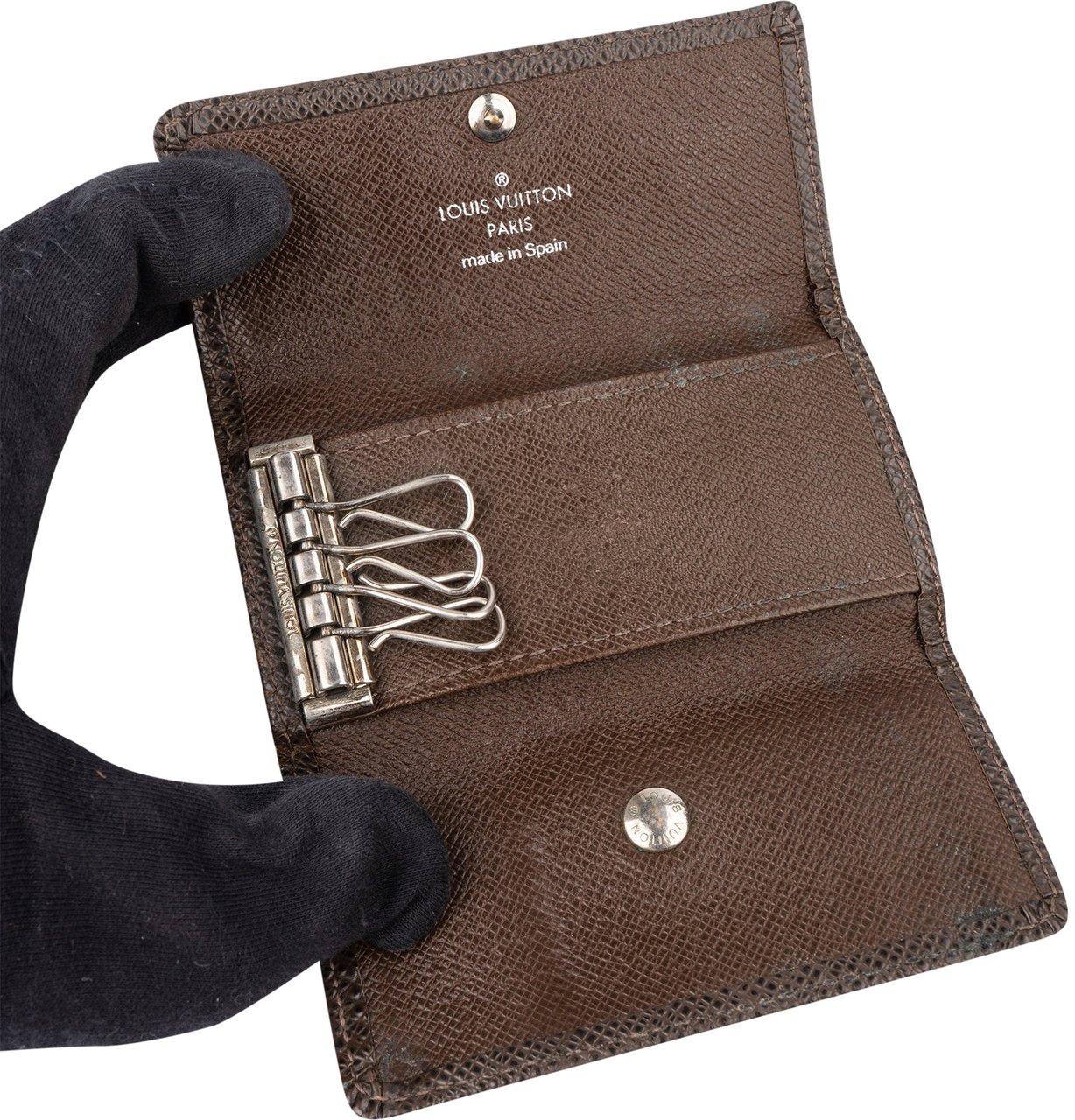 Louis Vuitton Louis Vuitton Brun Taiga Leather Keyholder Bruin