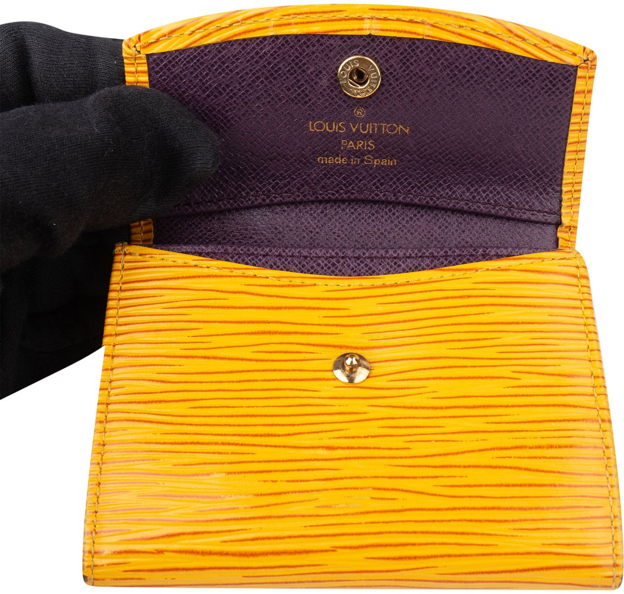 Louis Vuitton Louis Vuitton Yellow Epi Leather Mini Wallet Geel