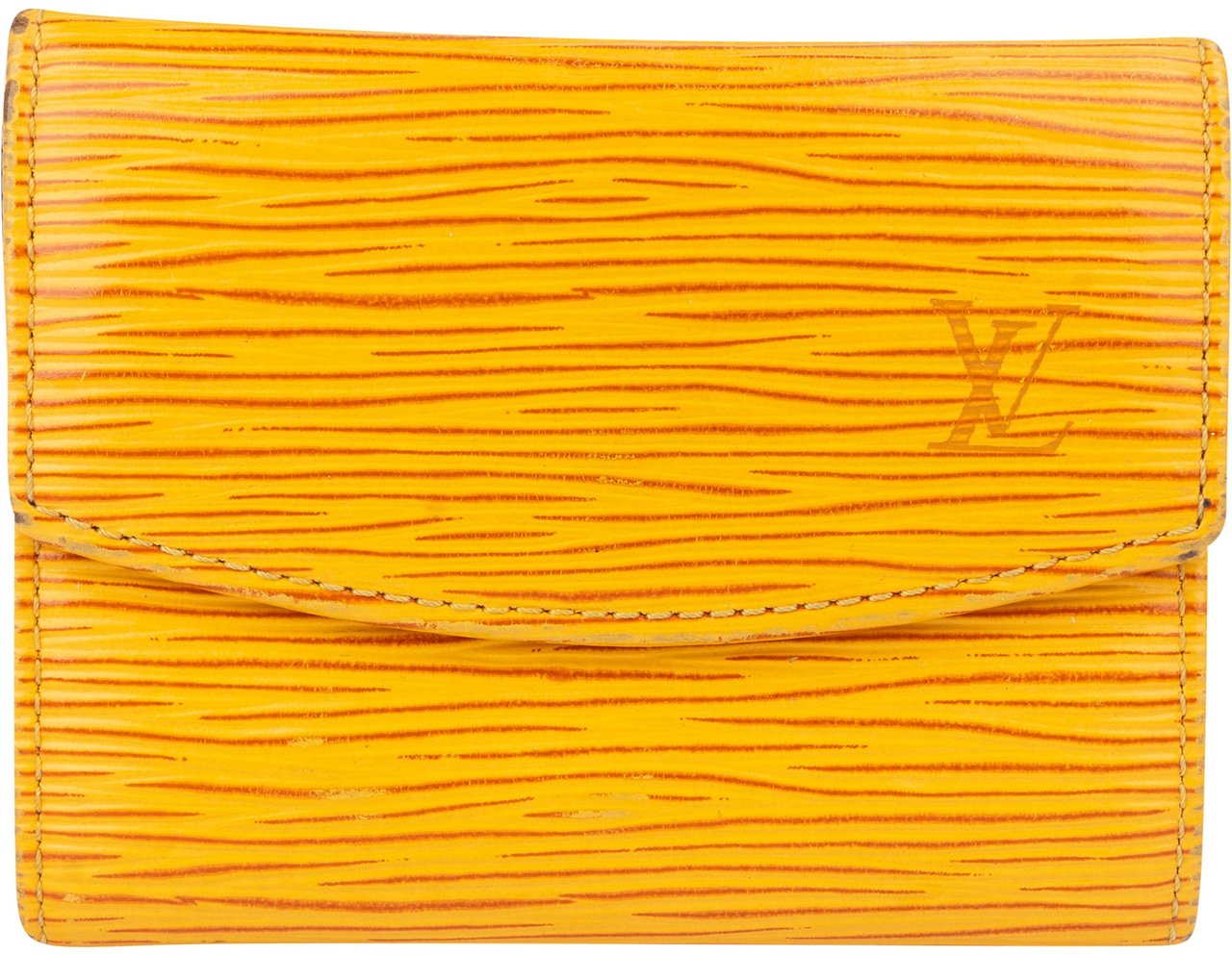 Louis Vuitton Louis Vuitton Yellow Epi Leather Mini Wallet Geel