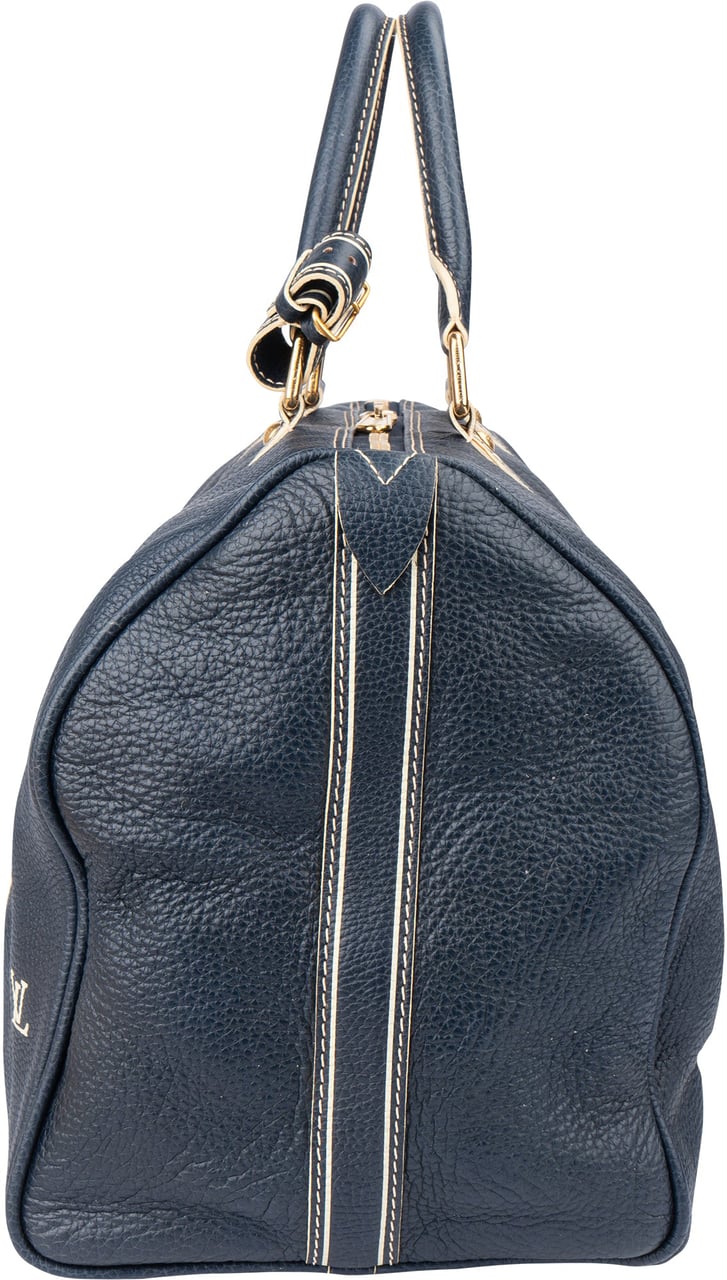 Louis Vuitton Louis Vuitton Premium Navy Tobago Leather Keepall 50 Blauw