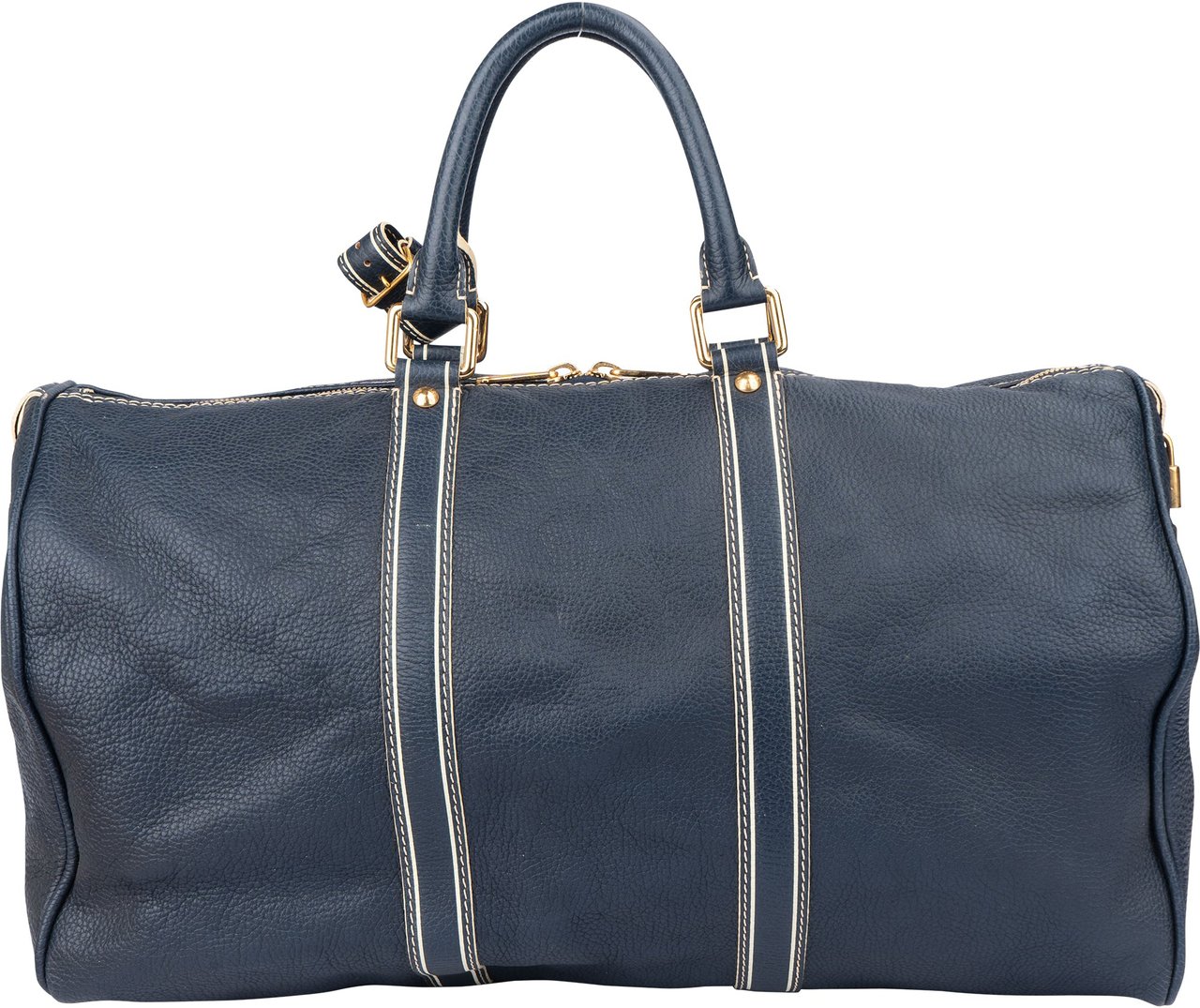 Louis Vuitton Louis Vuitton Premium Navy Tobago Leather Keepall 50 Blauw