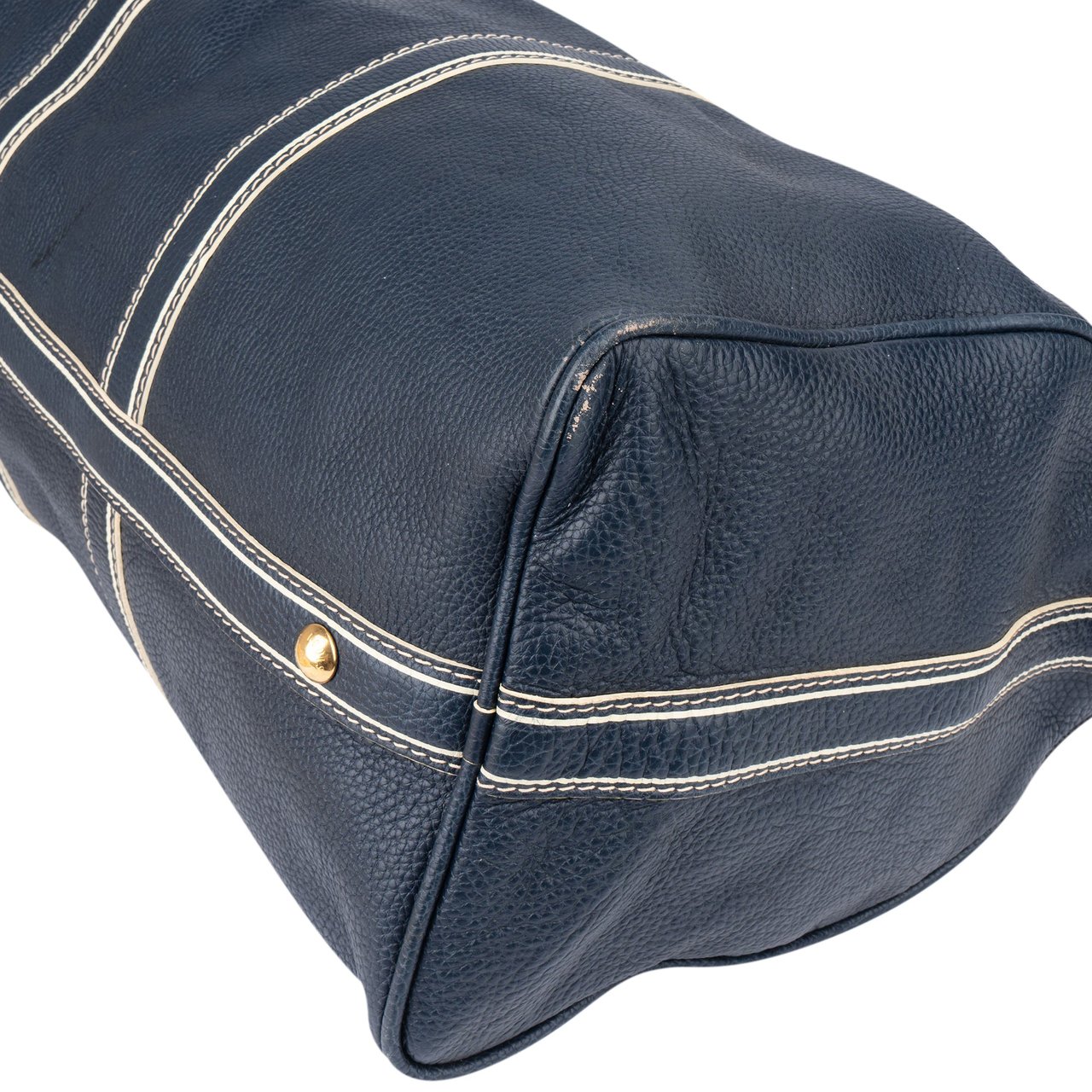 Louis Vuitton Louis Vuitton Premium Navy Tobago Leather Keepall 50 Blauw