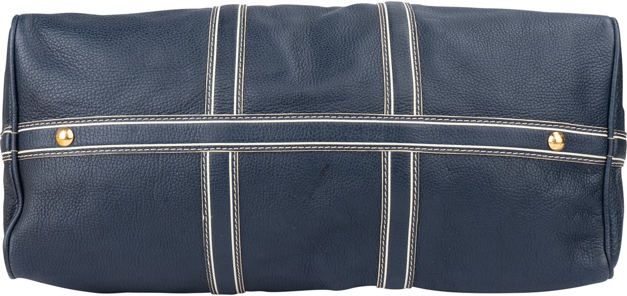 Louis Vuitton Louis Vuitton Premium Navy Tobago Leather Keepall 50 Blauw
