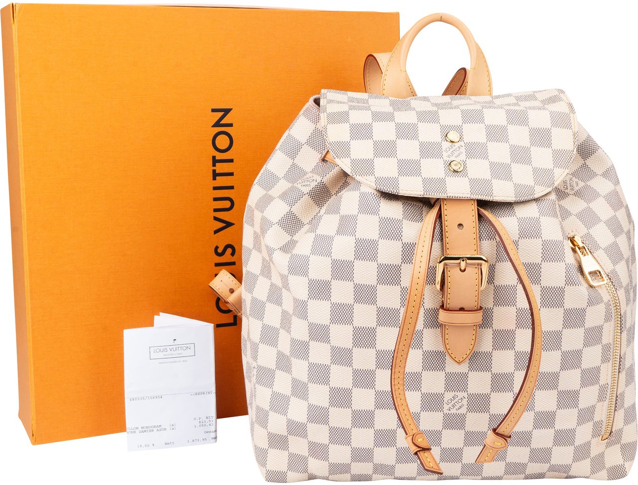 Louis Vuitton Louis Vuitton Damier Azur Monogram Sperone Backpack Wit