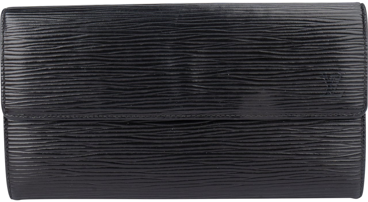 Louis Vuitton Louis Vuitton Noir Epi Leather Sarah Wallet Zwart