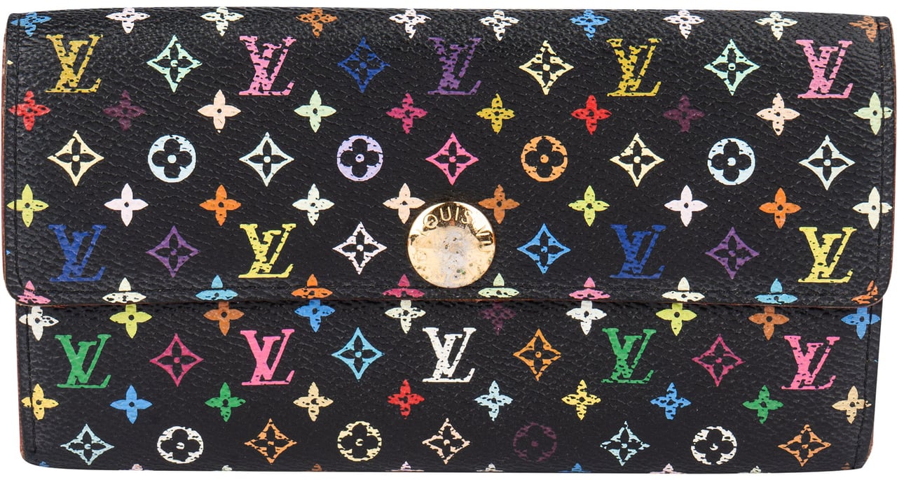 Louis Vuitton Louis Vuitton Limited Murakami Multicolor Sarah Wallet Zwart
