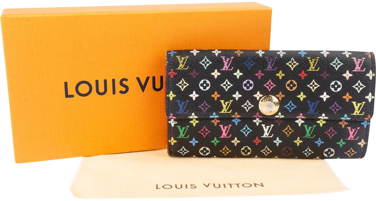 Louis Vuitton Louis Vuitton Limited Murakami Multicolor Sarah Wallet Zwart