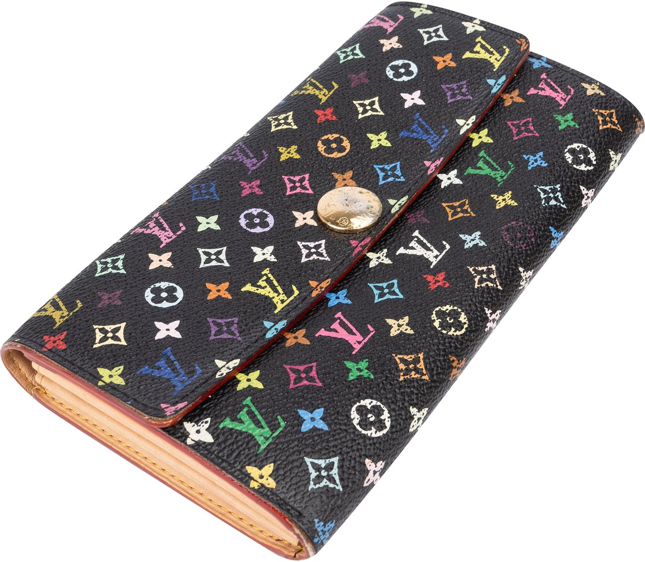 Louis Vuitton Louis Vuitton Limited Murakami Multicolor Sarah Wallet Zwart
