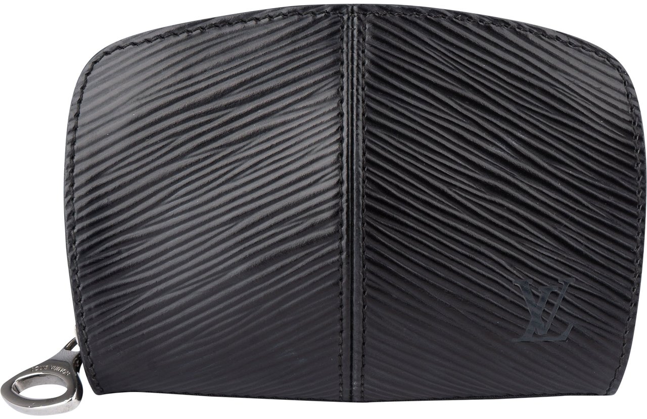Louis Vuitton Louis Vuitton Noir Epi Leather Demi Lune Coin Wallet Zwart