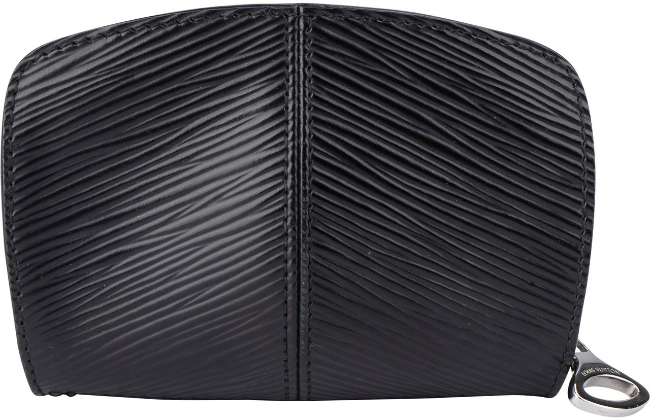 Louis Vuitton Louis Vuitton Noir Epi Leather Demi Lune Coin Wallet Zwart