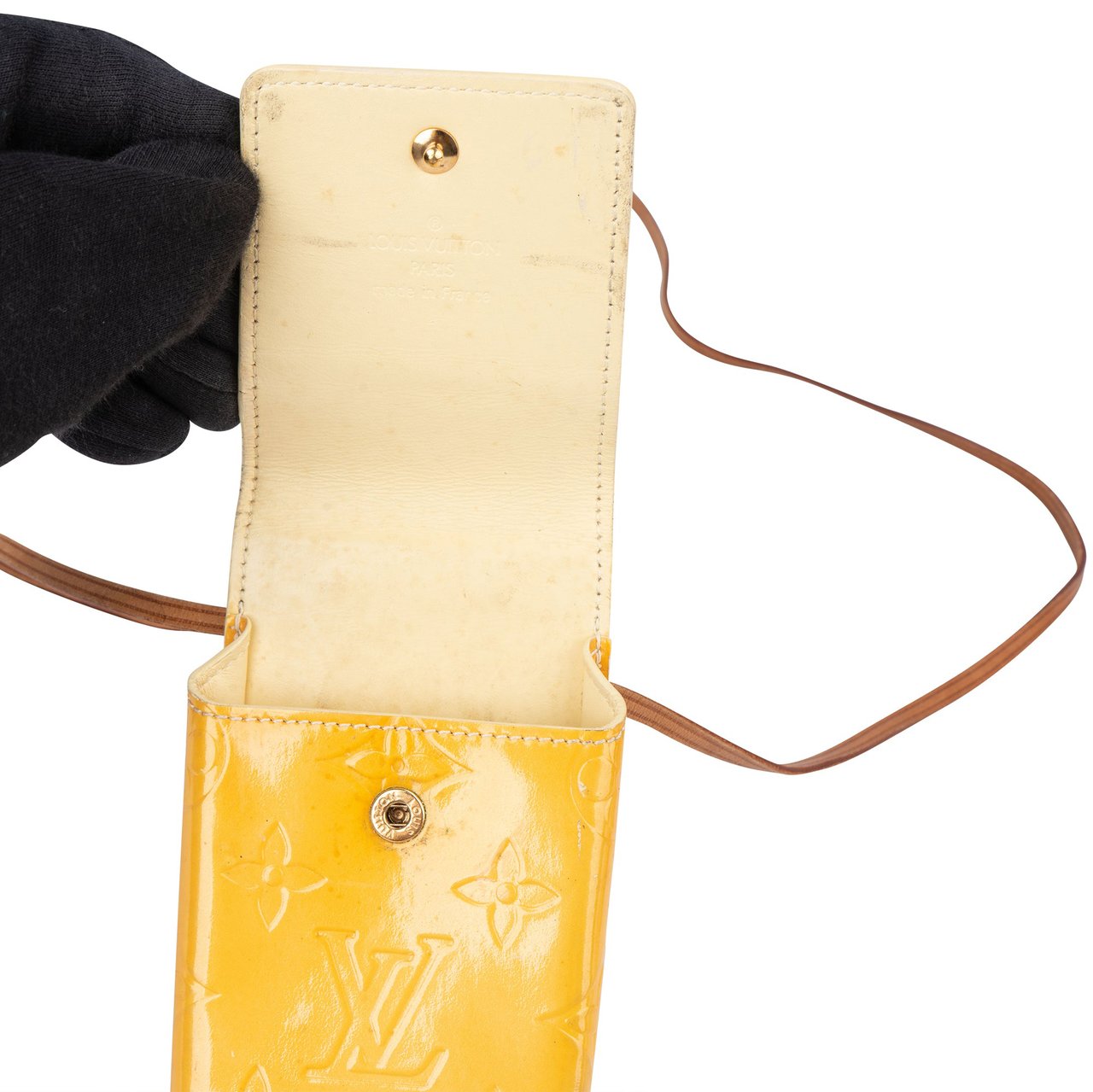 Louis Vuitton Louis Vuitton Vernis Monogram Cigarettes Mini Crossbody Bag Geel