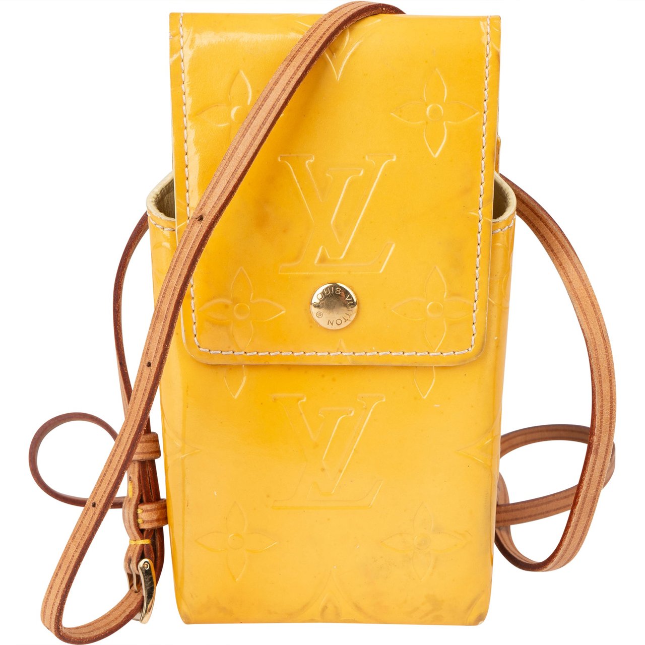 Louis Vuitton Louis Vuitton Vernis Monogram Cigarettes Mini Crossbody Bag Geel