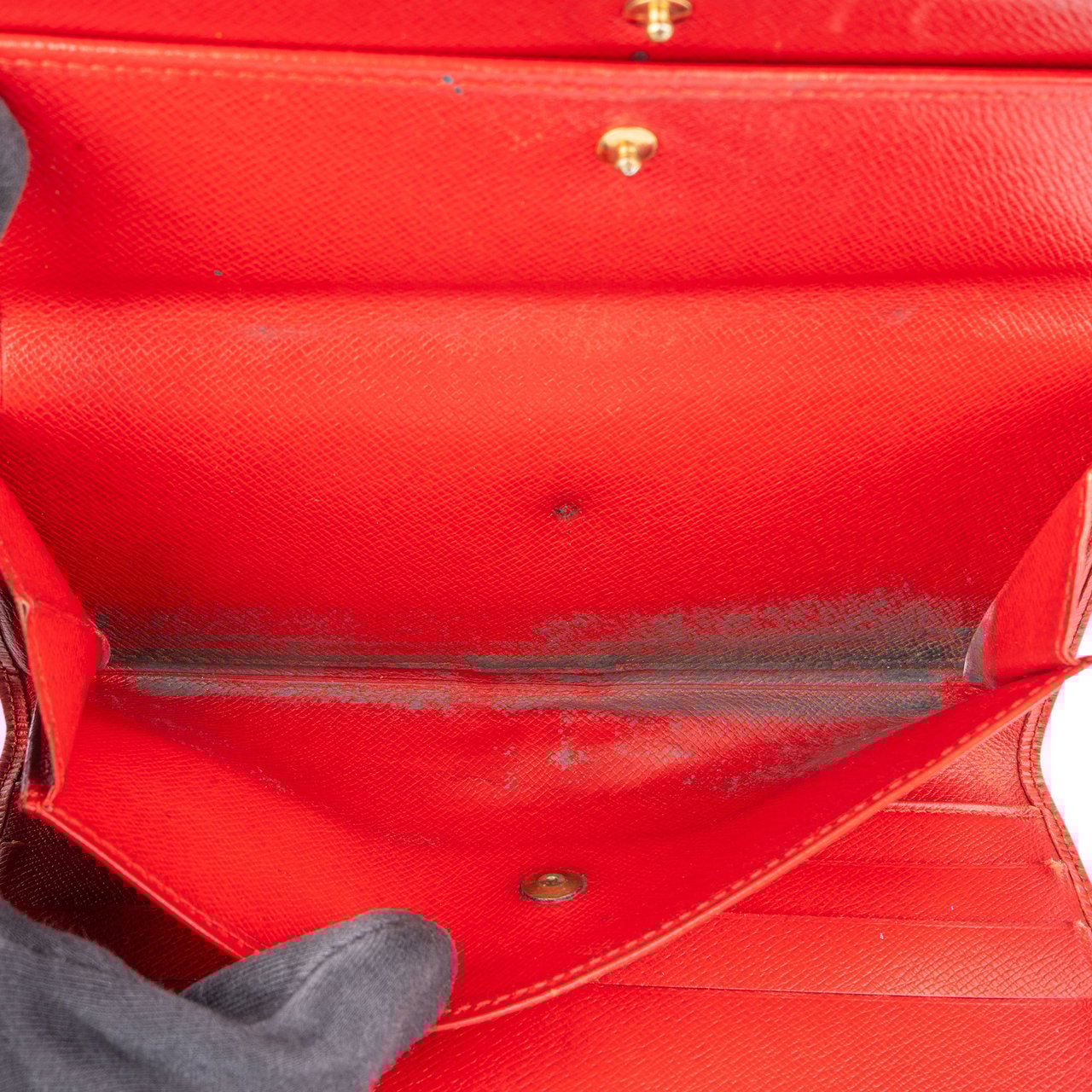 Louis Vuitton Louis Vuitton Rouge Epi Leather Sarah Wallet Rood