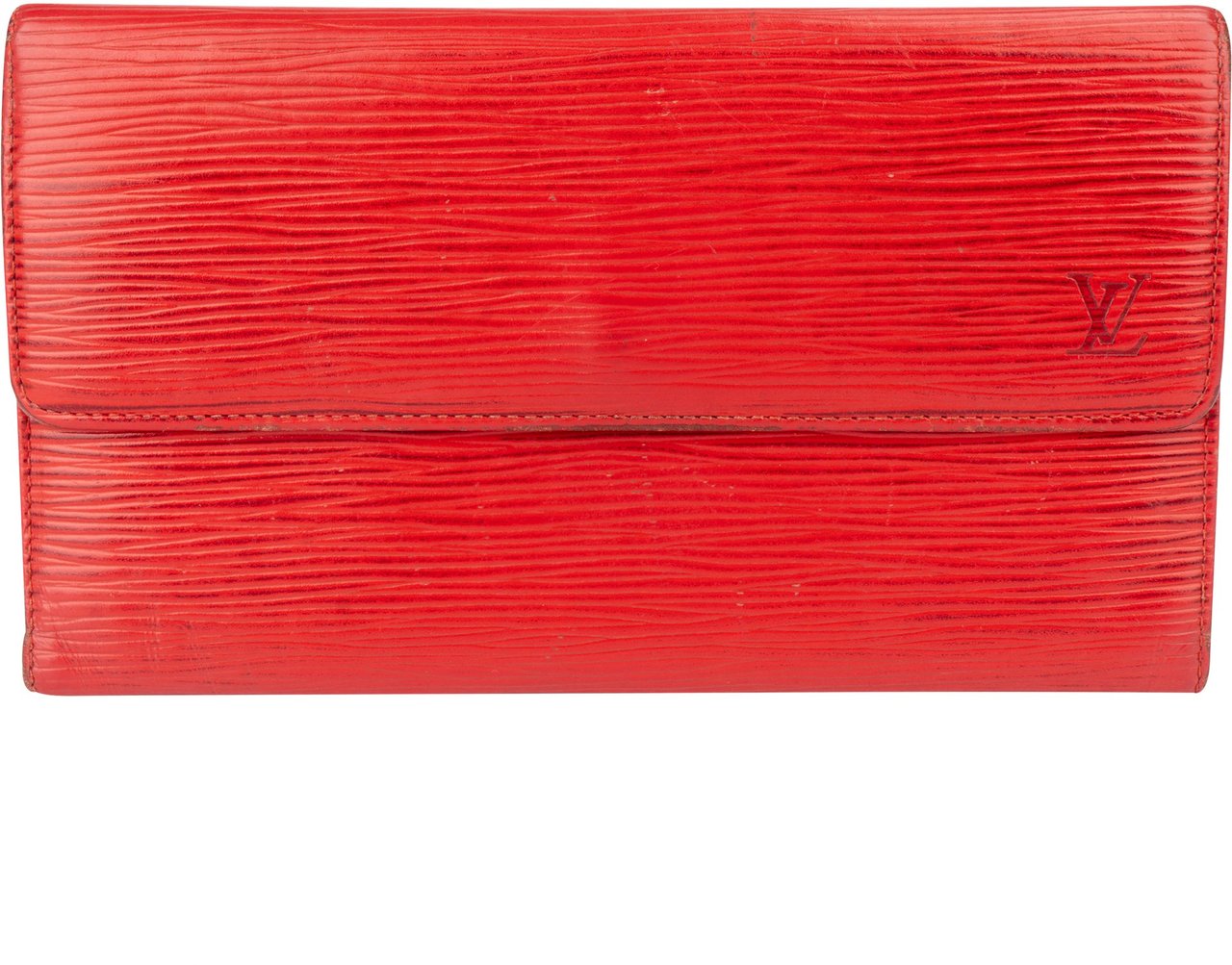 Louis Vuitton Louis Vuitton Rouge Epi Leather Sarah Wallet Rood