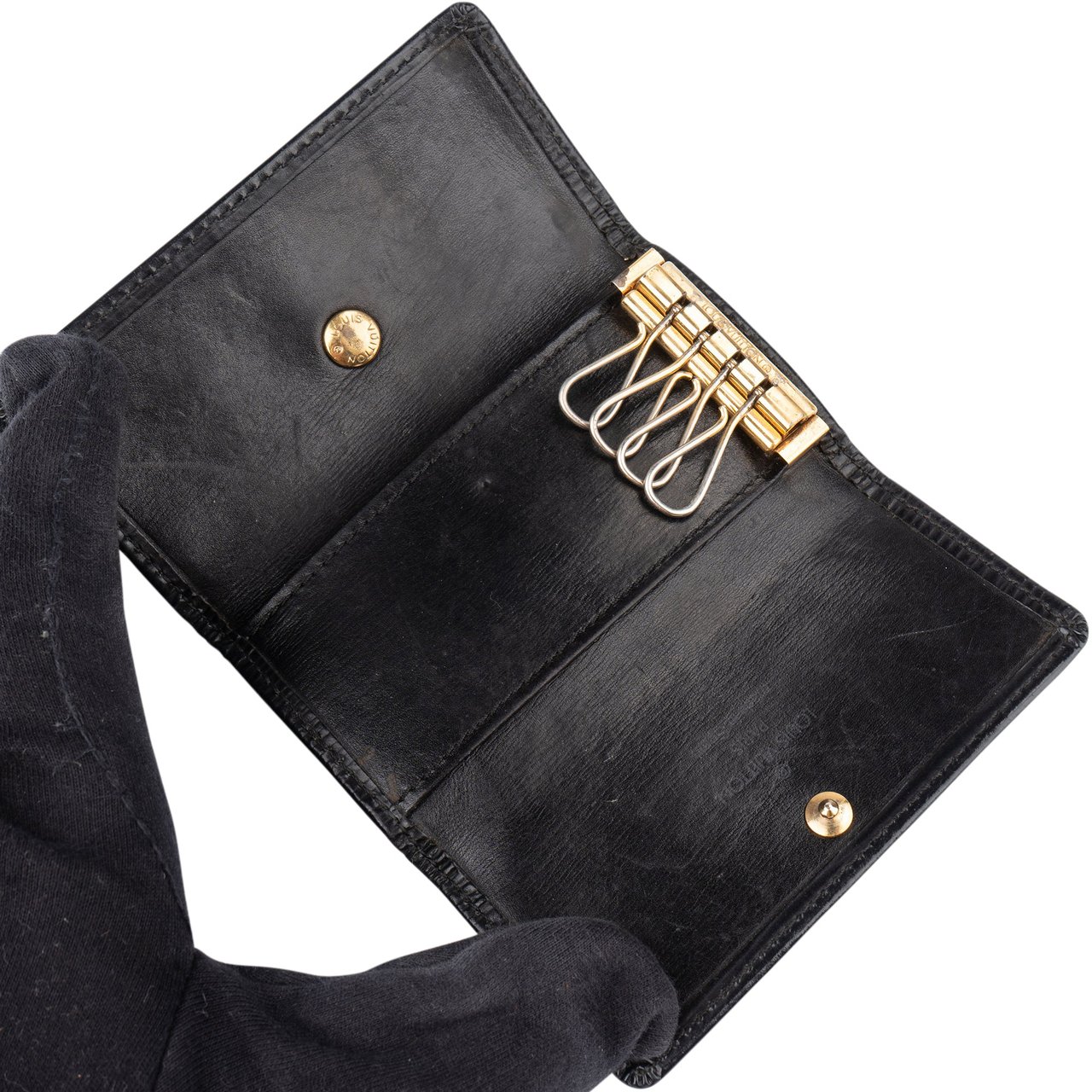 Louis Vuitton Louis Vuitton Noir Epi Leather Keyholder Zwart