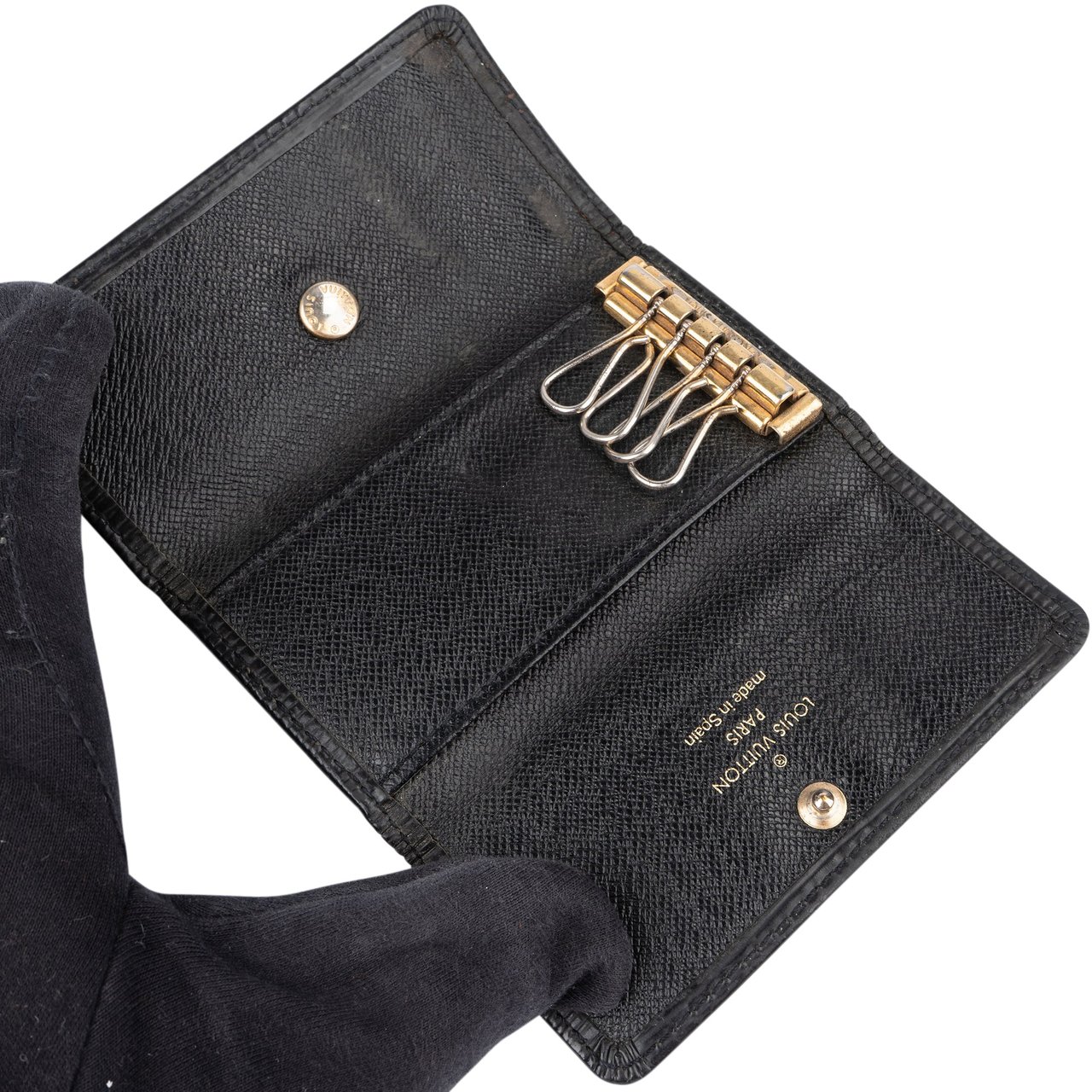 Louis Vuitton Louis Vuitton Noir Epi Leather Keyholder Zwart