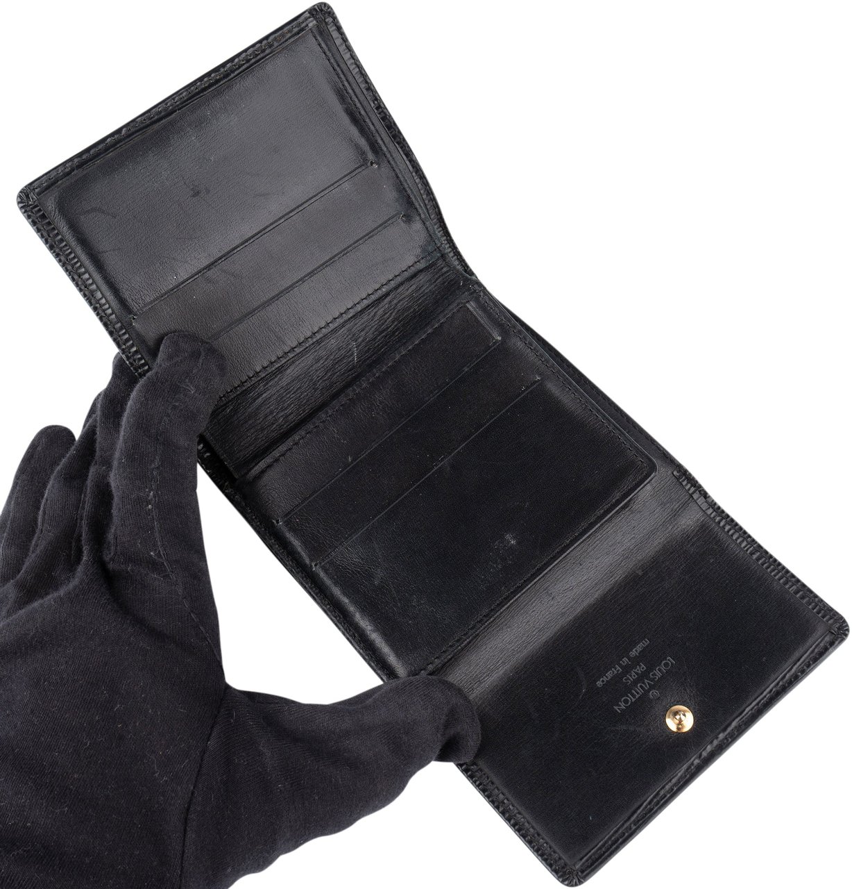 Louis Vuitton Louis Vuitton Noir Epi Leather Elise Wallet Zwart