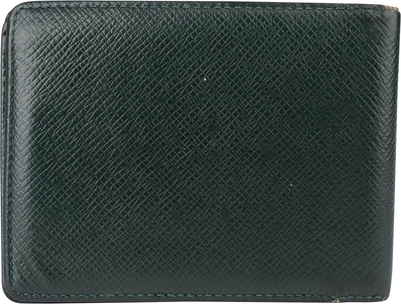 Louis Vuitton Louis Vuitton Green Taiga Leather Bifold Wallet Groen