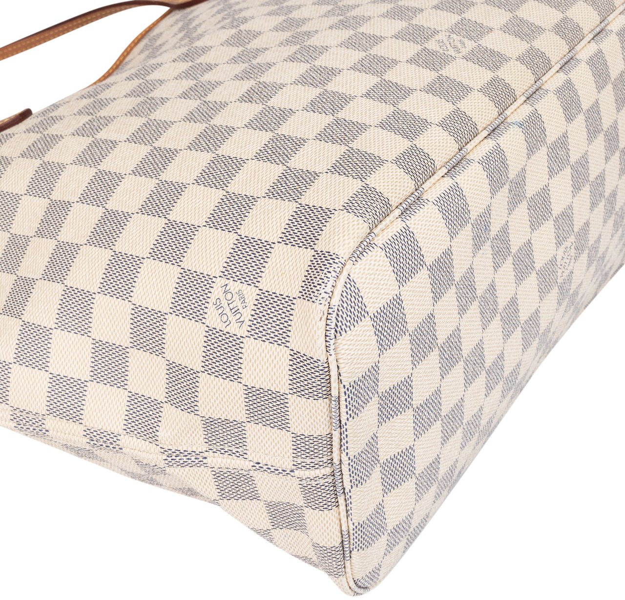 Louis Vuitton Damier Azur Monogram Neverfull MM Shopper Handbag Wit