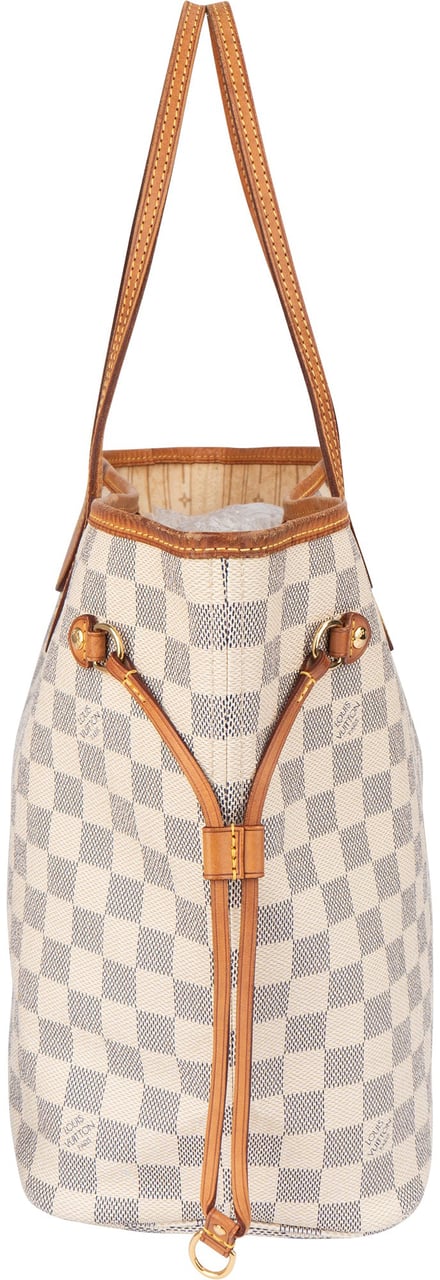 Louis Vuitton Louis Vuitton Damier Azur Monogram Neverfull MM Shopper Handbag Wit