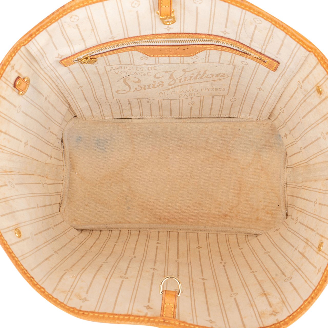 Louis Vuitton Louis Vuitton Damier Azur Monogram Neverfull MM Shopper Handbag Wit