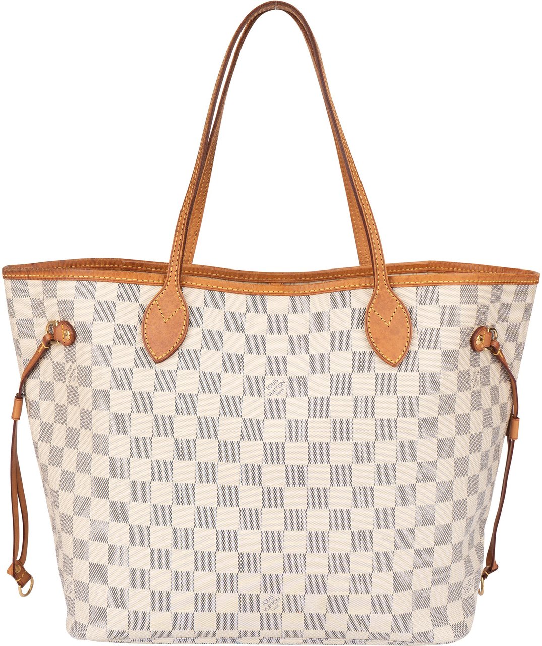 Louis Vuitton Damier Azur Monogram Neverfull MM Shopper Handbag Wit