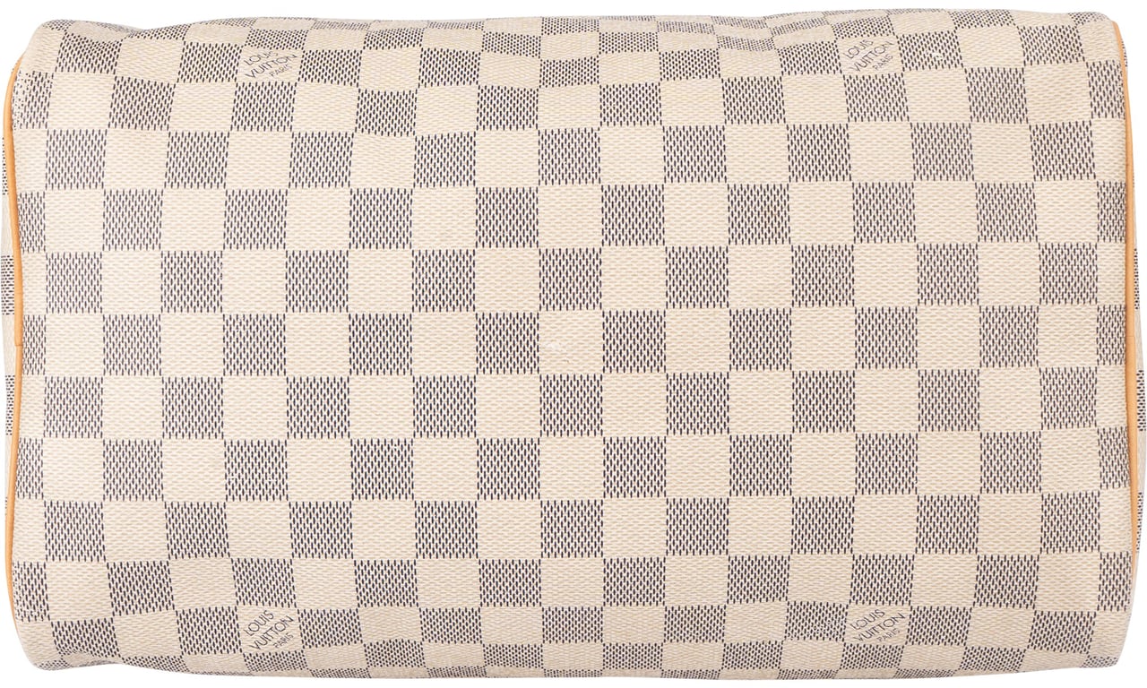 Louis Vuitton Damier Azur Monogram Speedy 30 Handbag Wit