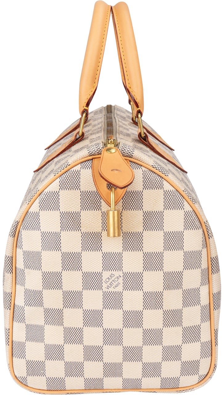 Louis Vuitton Damier Azur Monogram Speedy 30 Handbag Wit