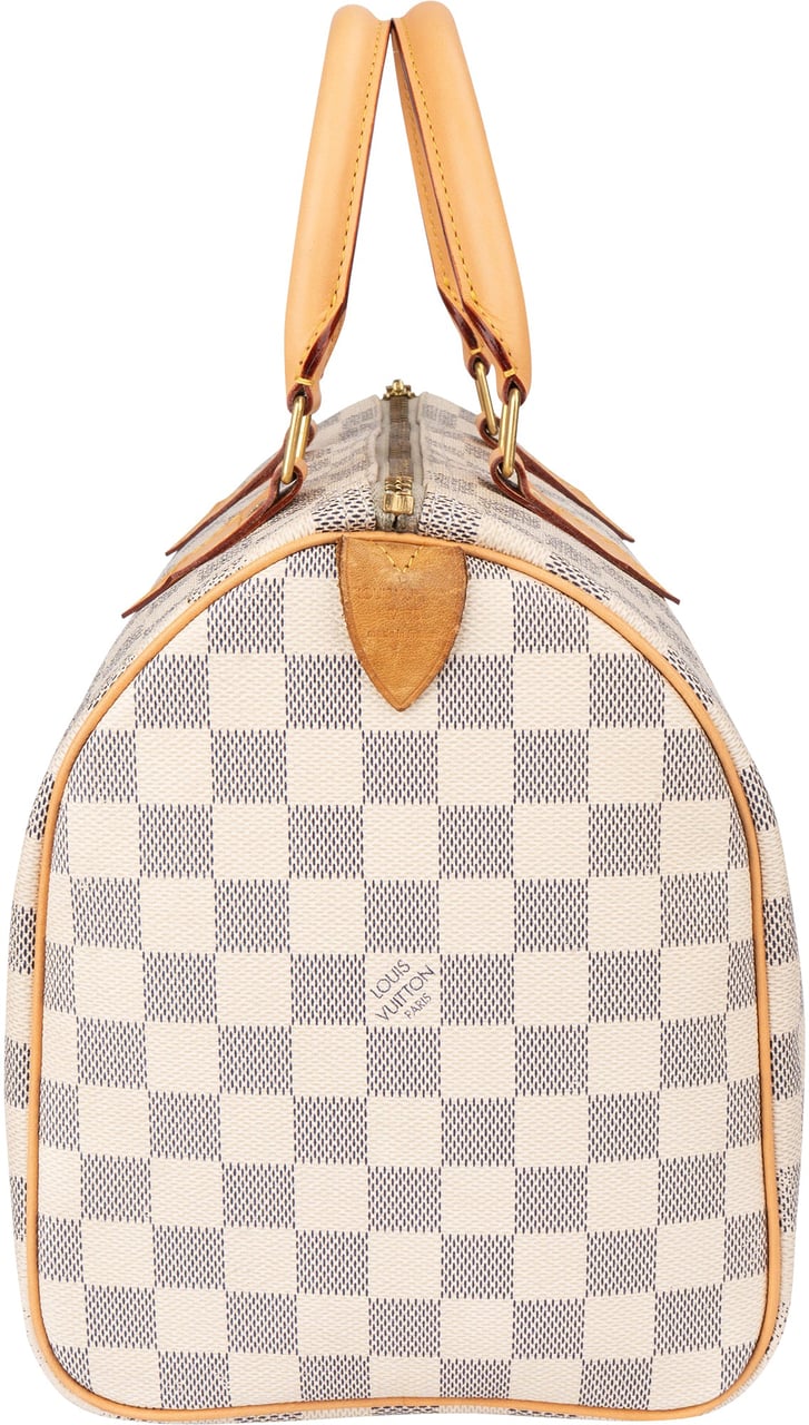 Louis Vuitton Damier Azur Monogram Speedy 30 Handbag Wit