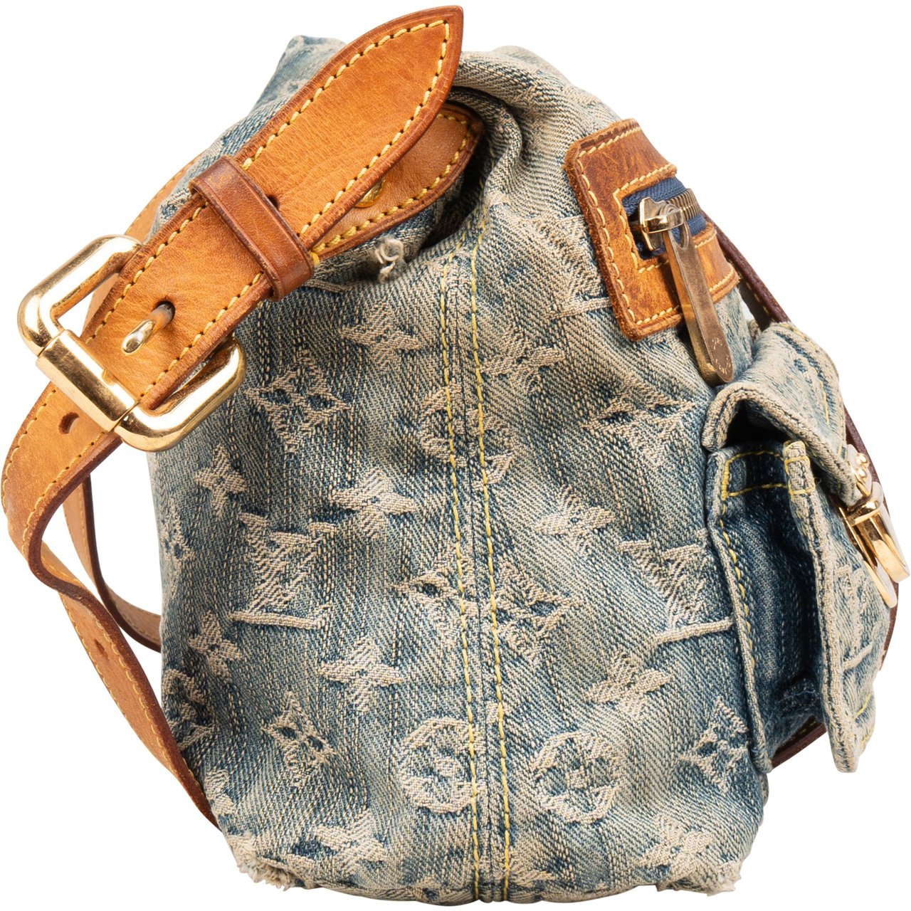 Louis Vuitton Louis Vuitton Denim Monogram Baggy PM Crossbody Bag Blauw