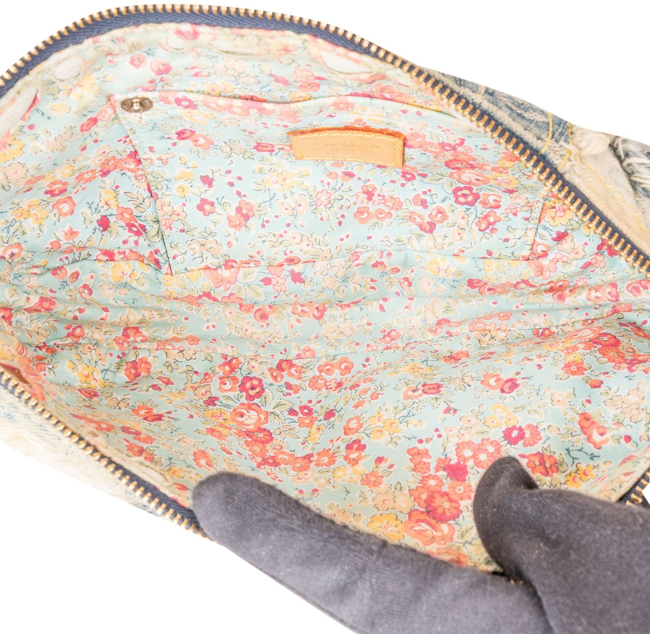 Louis Vuitton Louis Vuitton Denim Patchwork Monogram Pochette Shoulder Bag Blauw