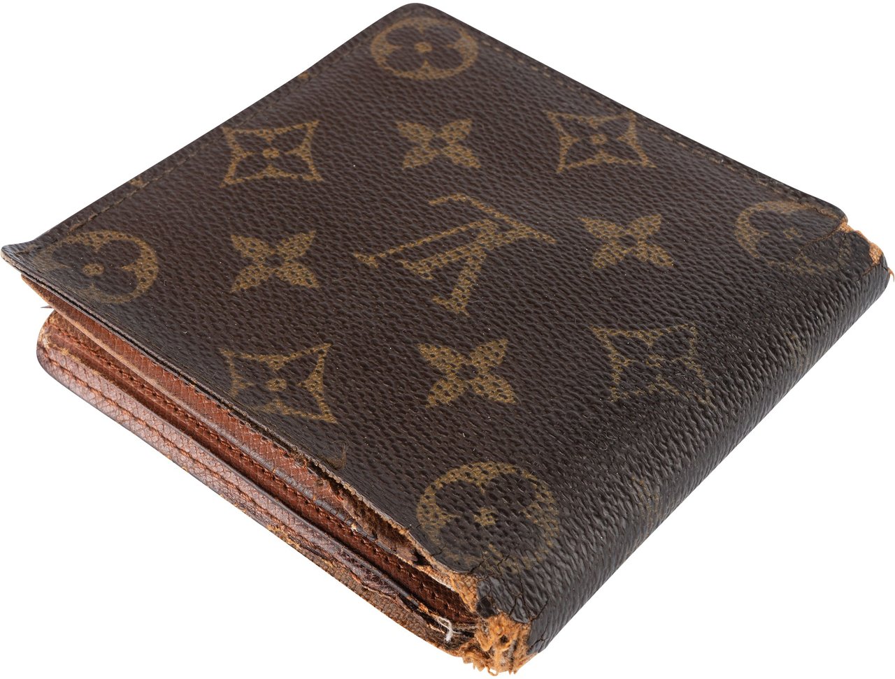Louis Vuitton Louis Vuitton Canvas Monogram Marco Wallet Bruin