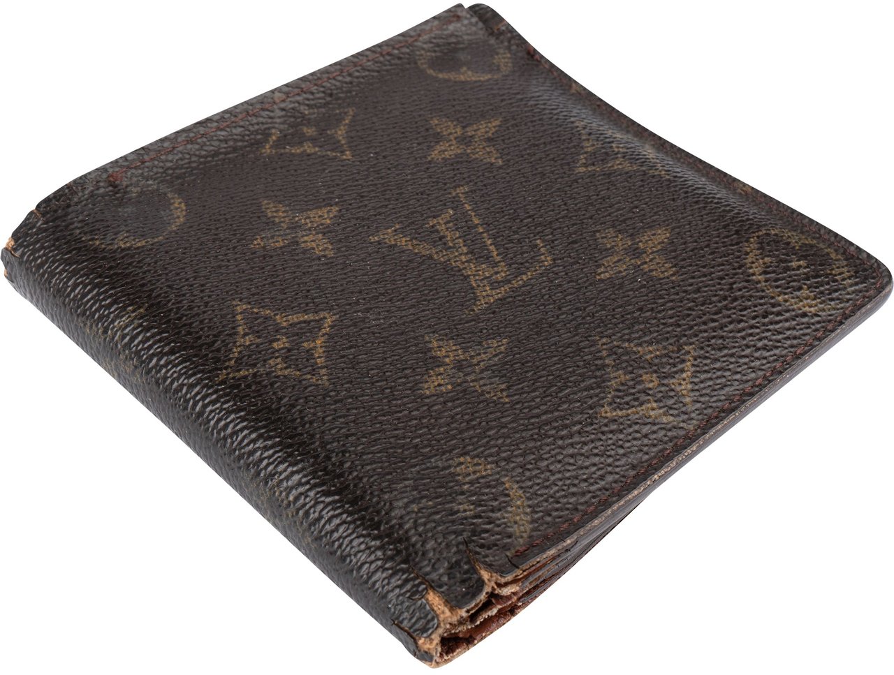 Louis Vuitton Louis Vuitton Canvas Monogram Marco Wallet Bruin