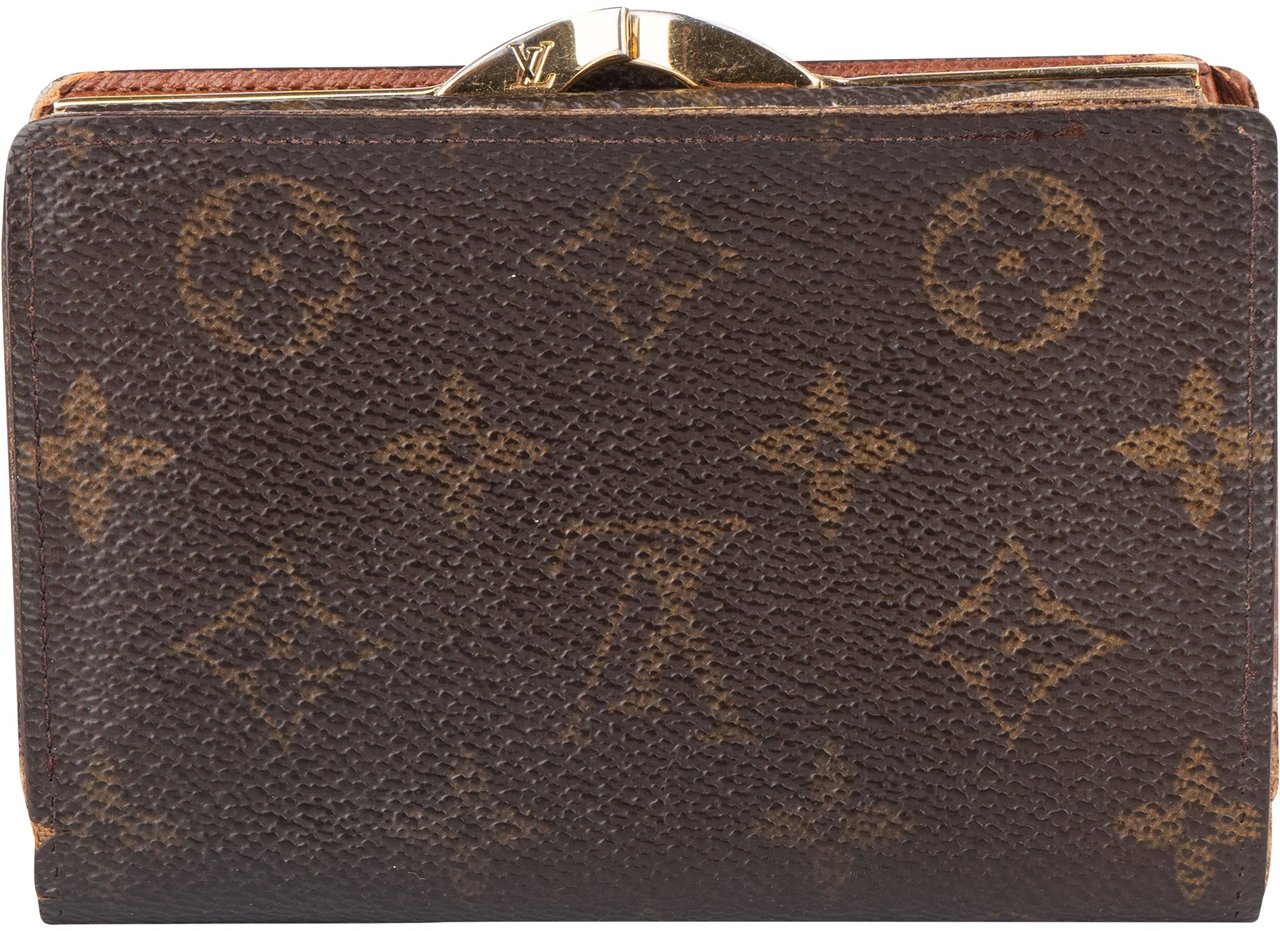 Louis Vuitton Louis Vuitton Canvas Monogram Compact Clip Wallet Bruin