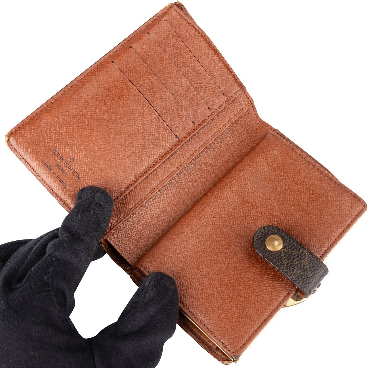 Louis Vuitton Louis Vuitton Canvas Monogram Compact Clip Wallet Bruin