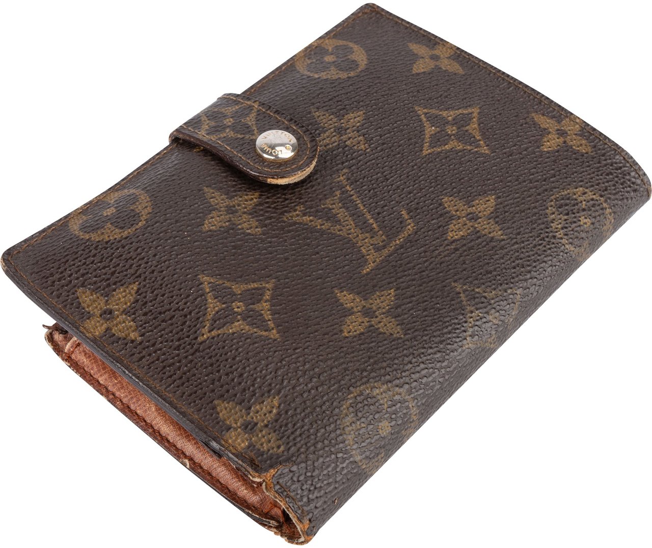 Louis Vuitton Louis Vuitton Canvas Monogram Compact Clip Wallet Bruin