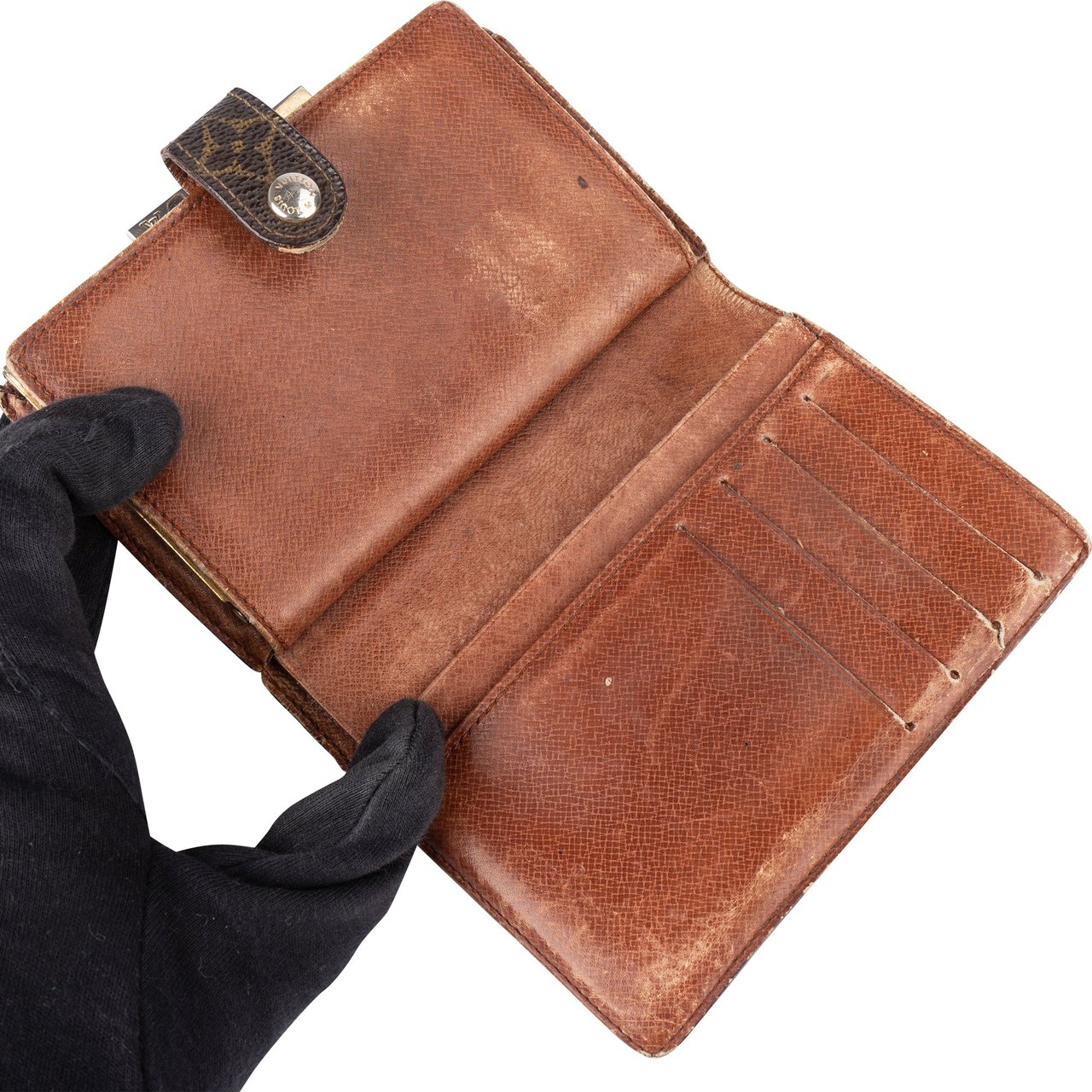 Louis Vuitton Louis Vuitton Canvas Monogram Compact Clip Wallet Bruin