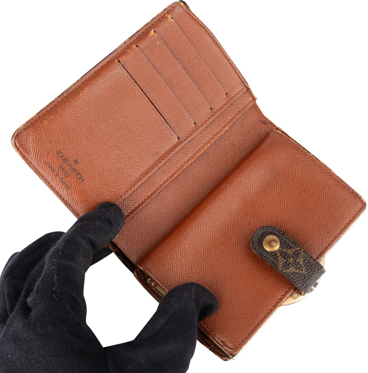 Louis Vuitton Louis Vuitton Canvas Monogram Compact Clip Wallet Bruin